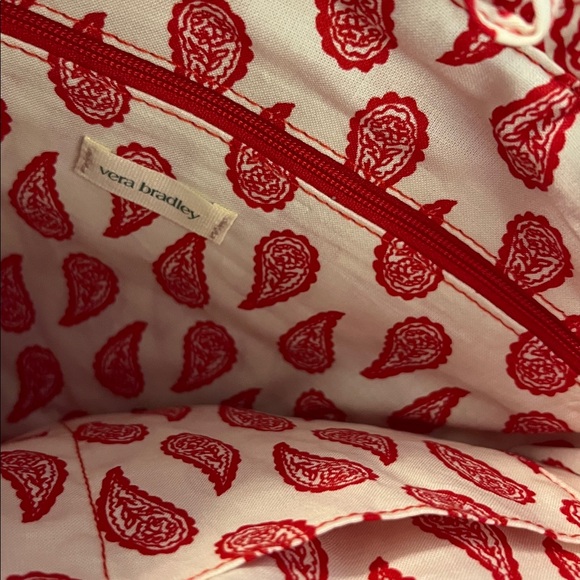 Vera Bradley Red and White Paisley Tote - Picture 2 of 2